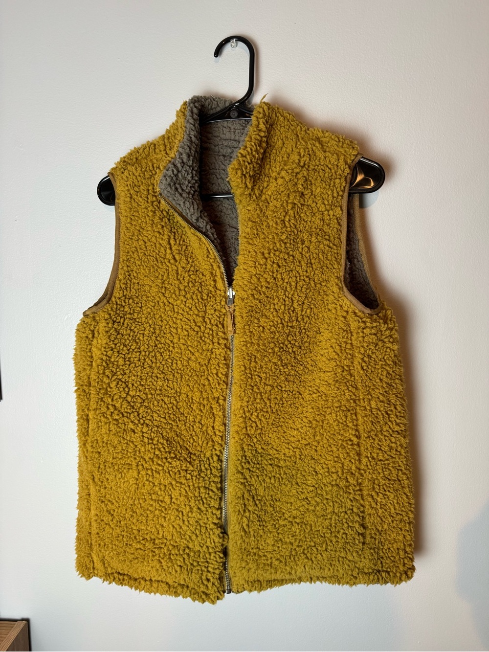 Reversible Mustard Sherpa Vest - Women